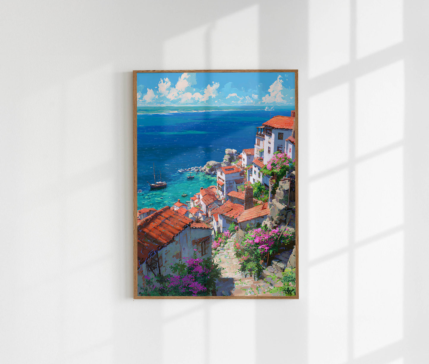 Mediterranean Seaside Village Art