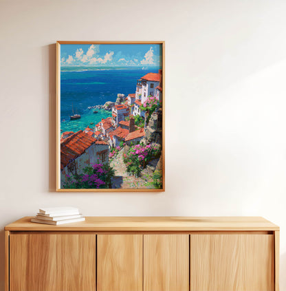 Mediterranean Seaside Village Art