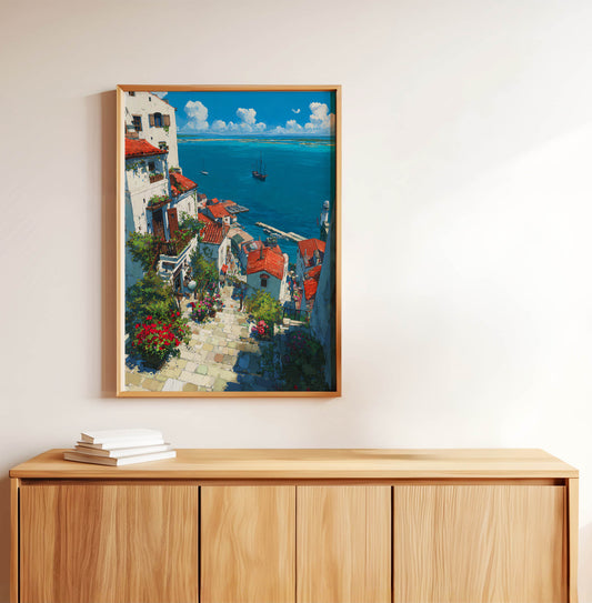 European Coastal Village Rustic Art
