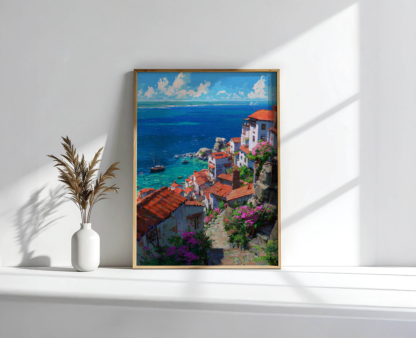 Mediterranean Seaside Village Art