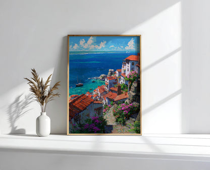 Mediterranean Seaside Village Art