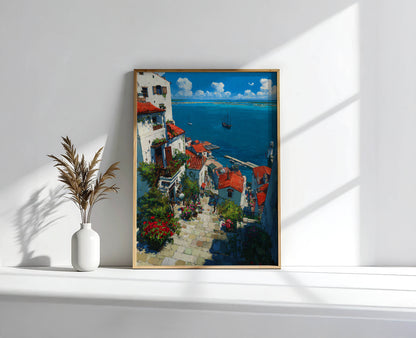 European Coastal Village Rustic Art