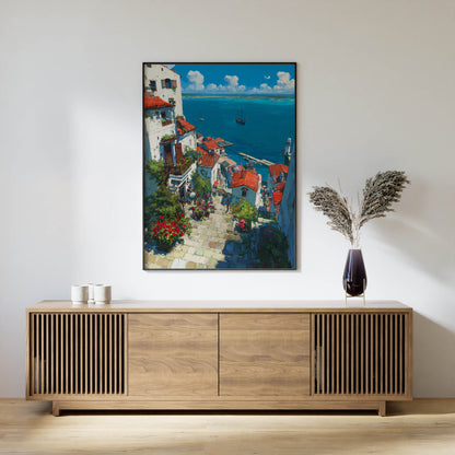 European Coastal Village Rustic Art