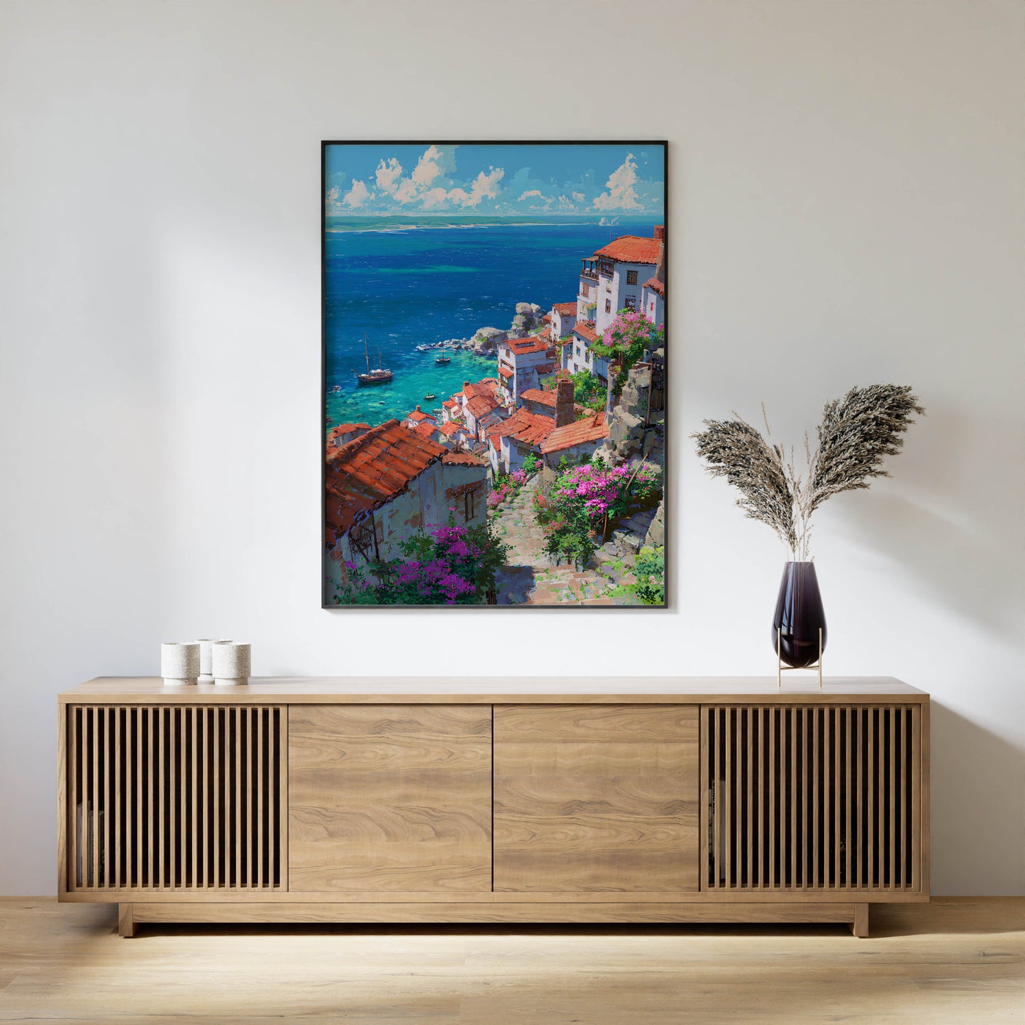 Mediterranean Seaside Village Art