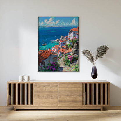 Mediterranean Seaside Village Art