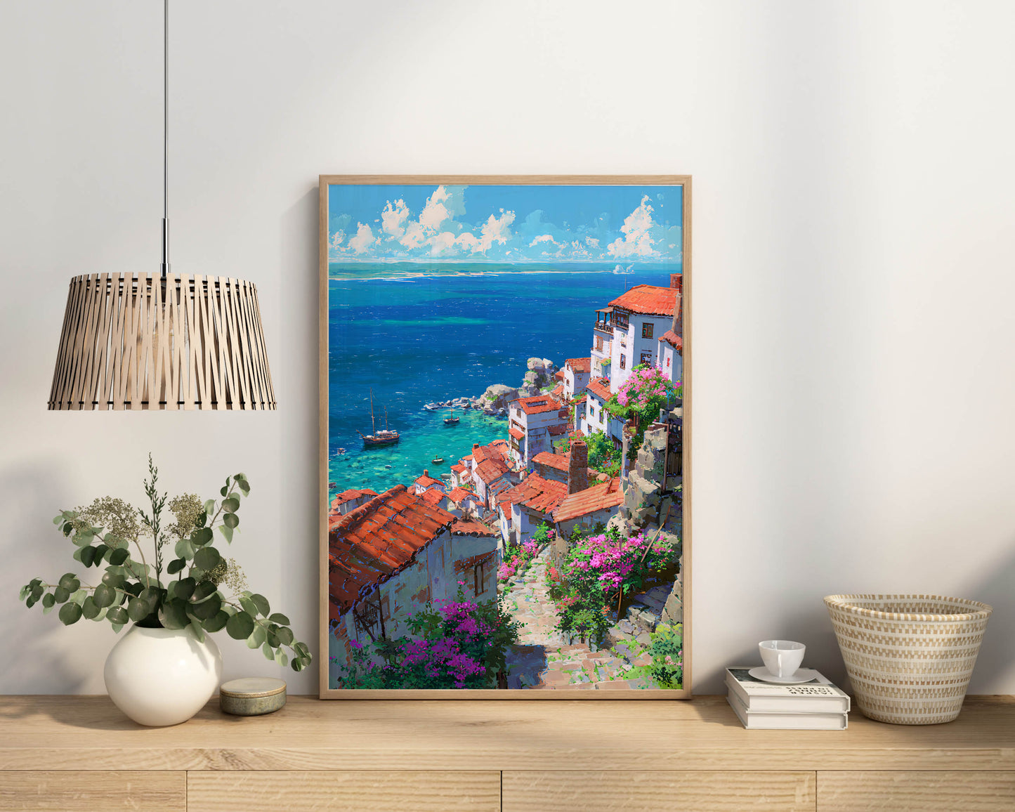 Mediterranean Seaside Village Art