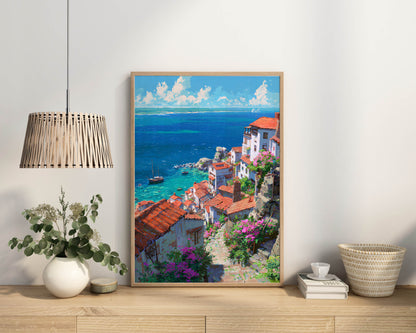 Mediterranean Seaside Village Art