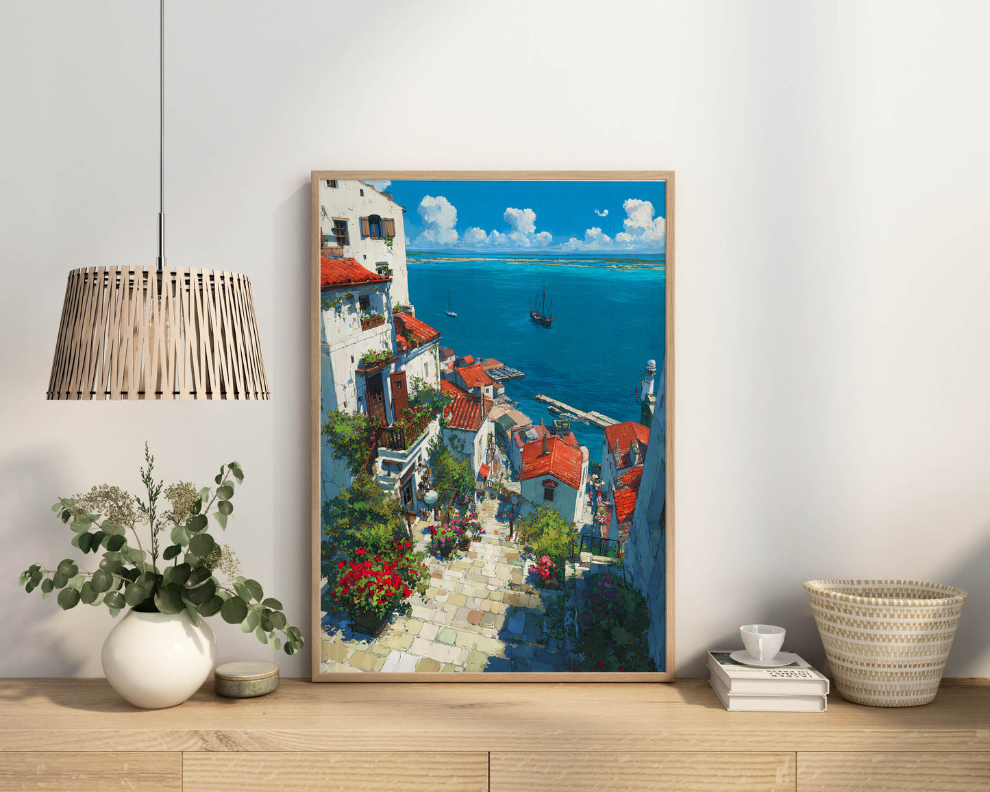 European Coastal Village Rustic Art