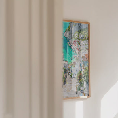 Mediterranean Village Harbor Art